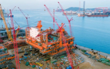 渤海灣首個(gè)千億方大氣田中心平臺建造完成