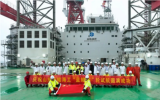 山東海洋集團“藍鯤01”1500噸全新自升自航式一體化海上風(fēng)電安裝平臺完成試航