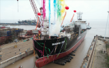 中集太平洋海工建造！7600立方米LNG加注船S1062順利下水