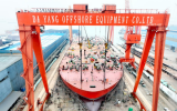 航天大洋15000噸多功能海纜施工船(DYOE001)完成主船體貫通節(jié)點(diǎn)