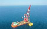 華能山東半島北L場址海上風電項目二標段基礎沉樁施工全部完成
